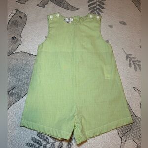 Petit Ami Green Checkered Kids Romper